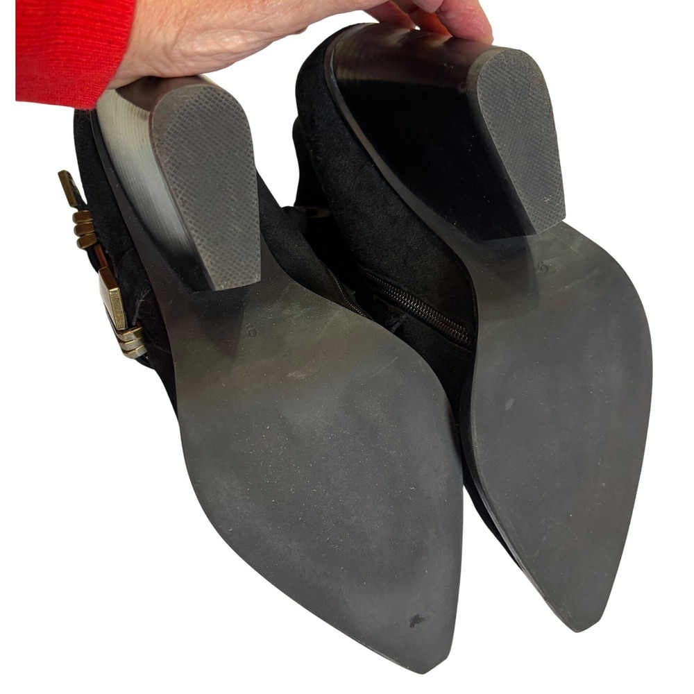 Jeffrey Campbell Texan Black Suede Ankle Booties, rocker chic, edgy, festival - Picture 4 of 6